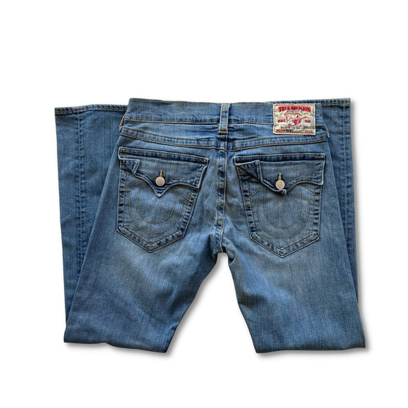 True Religion Ricky Men's Denim Jeans 33 Medium Wash Front Fade EUC - Picture 4 of 12